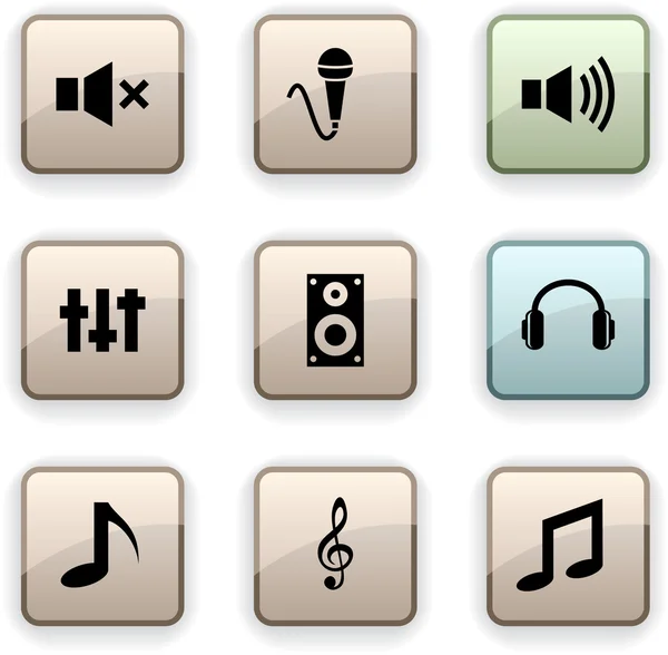 Schummrige Audio-Icons. — Stockvektor