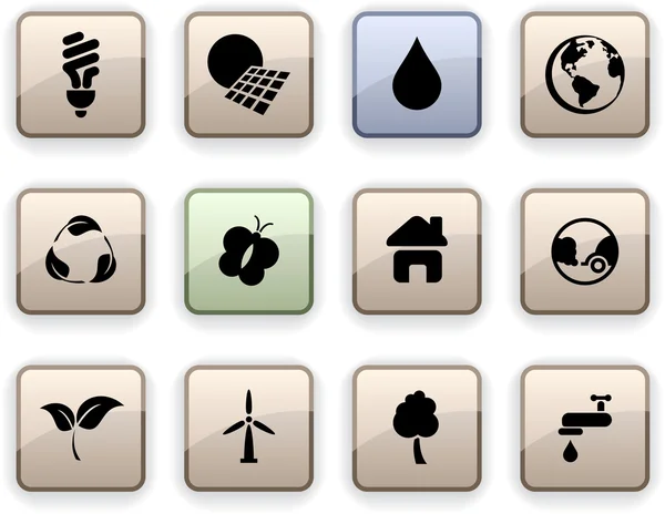Ecology dim icons. — Stock Vector