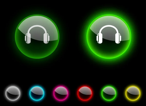 Headphones button. — Stock Vector