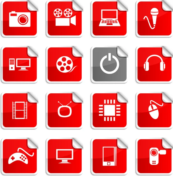Multimedia stickers. — Stockvector