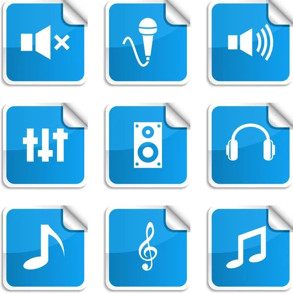 Audio stickers. — Stockvector