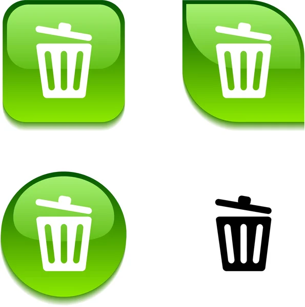 Recycle bin. glossy button. — Stock Vector