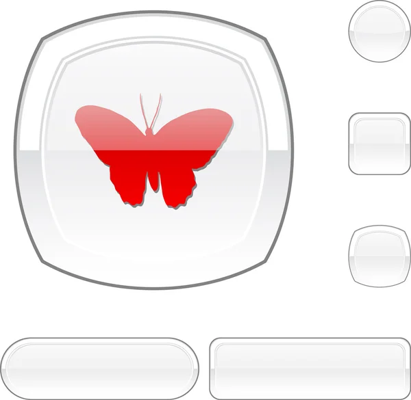 Πεταλούδα λευκό κουμπί. — Διανυσματικό Αρχείο