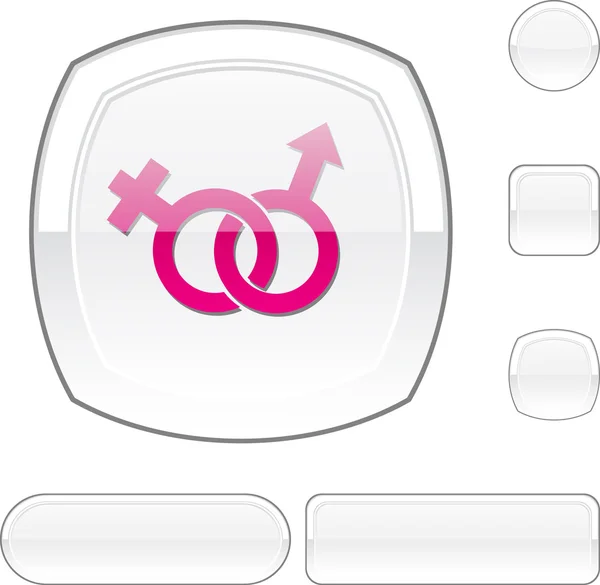Sexe blanc bouton . — Image vectorielle