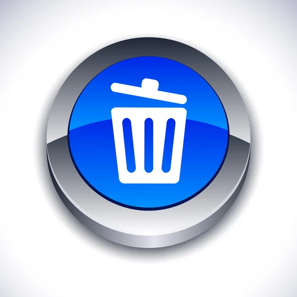 Recycle bin. 3d button. — Stock Vector