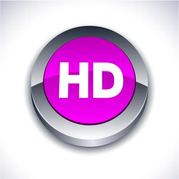 Botão HD 3d . —  Vetores de Stock