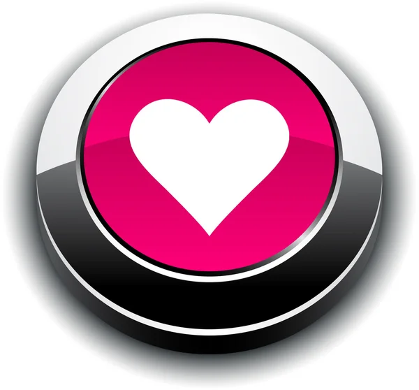 Amour bouton rond 3d . — Image vectorielle