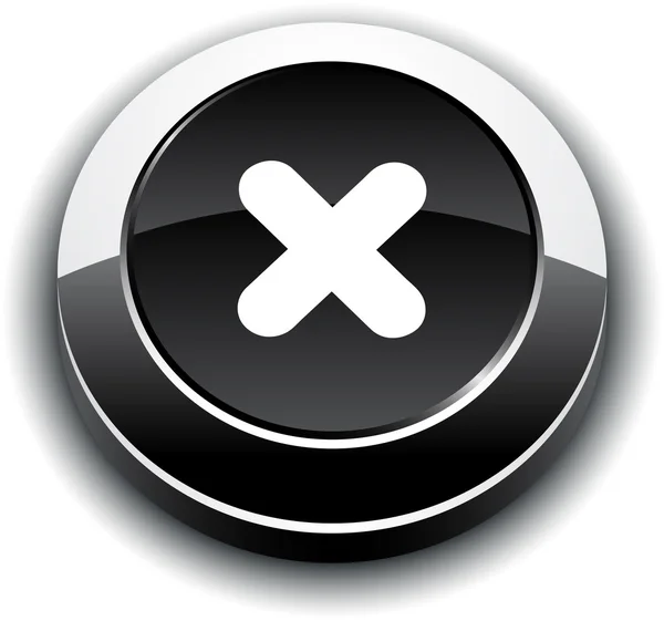 Cross 3d round button. — Stock Vector