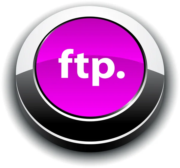 FTP 3d yuvarlak düğmesi. — Stok Vektör
