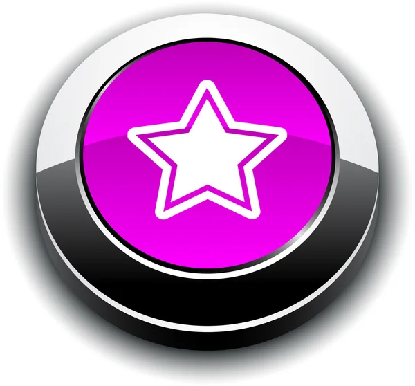 Estrela 3d botão redondo . — Vetor de Stock