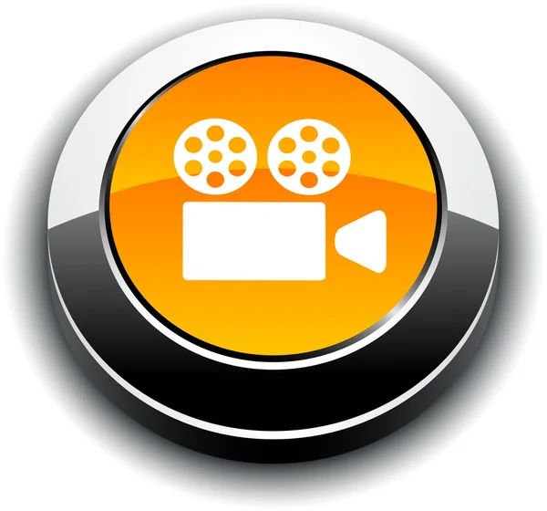 Cinema 3d botón redondo . — Vector de stock