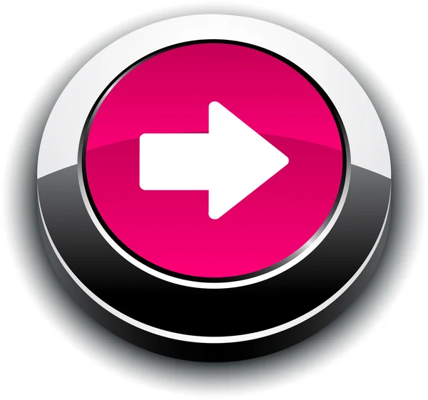 Flèche bouton rond 3d . — Image vectorielle