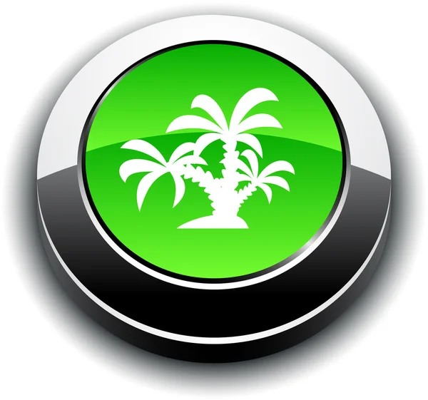Tropical 3d round button. — Stock Vector