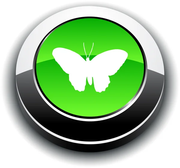 Botón redondo mariposa 3d . — Archivo Imágenes Vectoriales