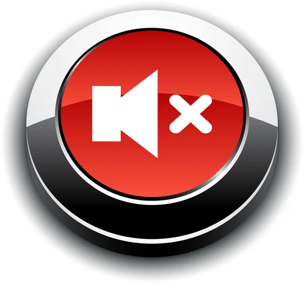 Στρογγυλό κουμπί σίγασης 3d. — Διανυσματικό Αρχείο