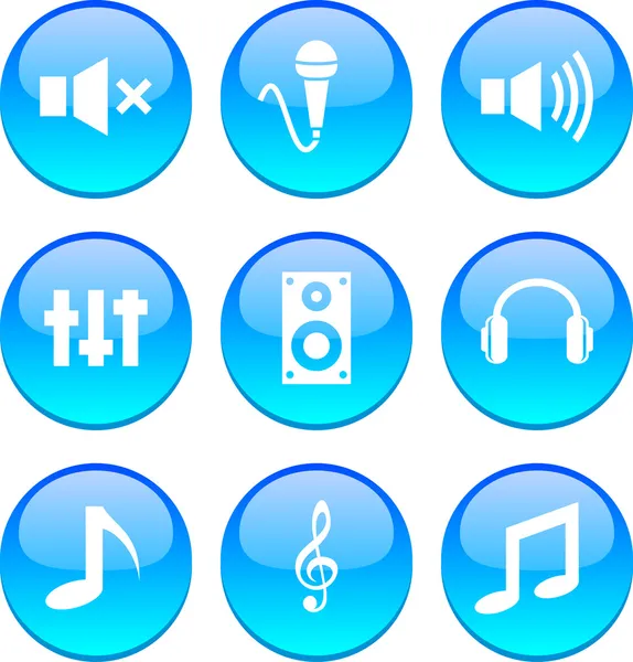 Iconos de audio . — Vector de stock