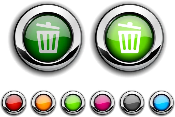 Recycle bin. button. — Stock Vector
