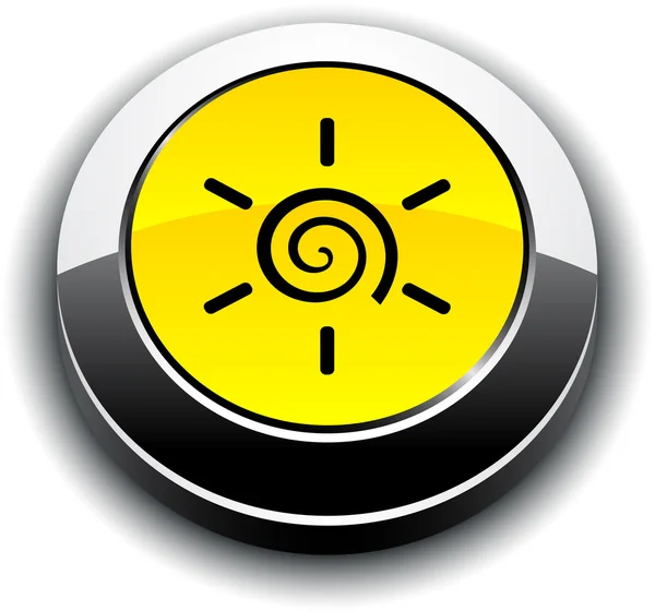 Soleil bouton rond 3d . — Image vectorielle