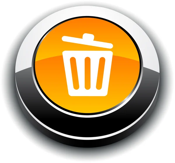 Recycle bin 3d round button. — Stock Vector