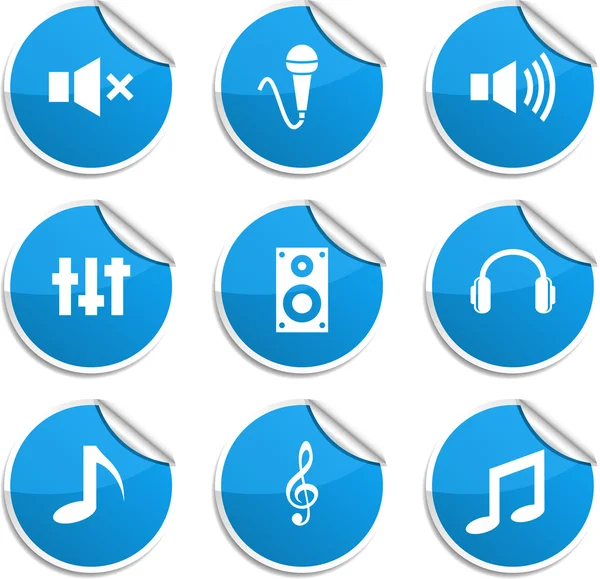 Audio stickers. — Stock Vector