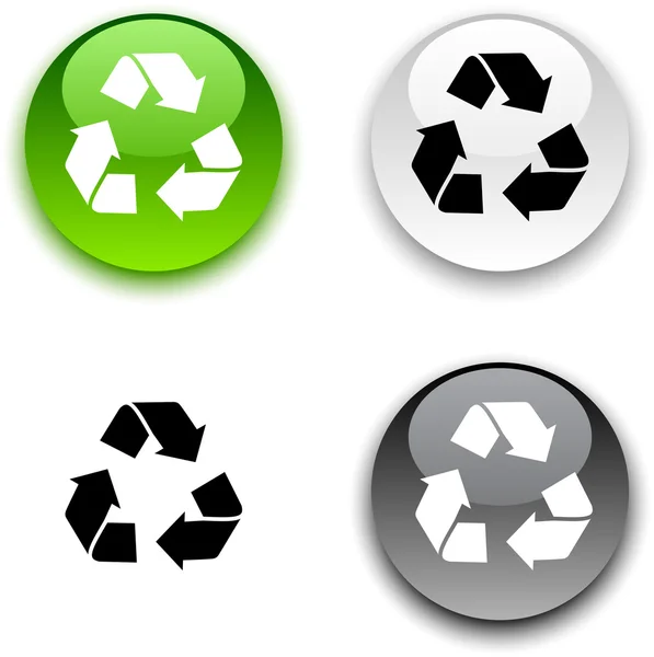 Botón de reciclaje . — Vector de stock