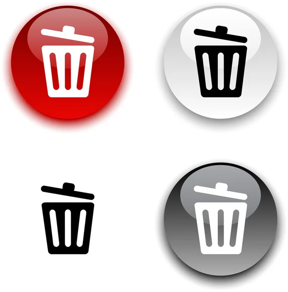 Botón Papelera de reciclaje . — Vector de stock