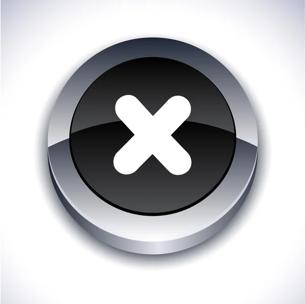 Cross 3d button. — Stock Vector