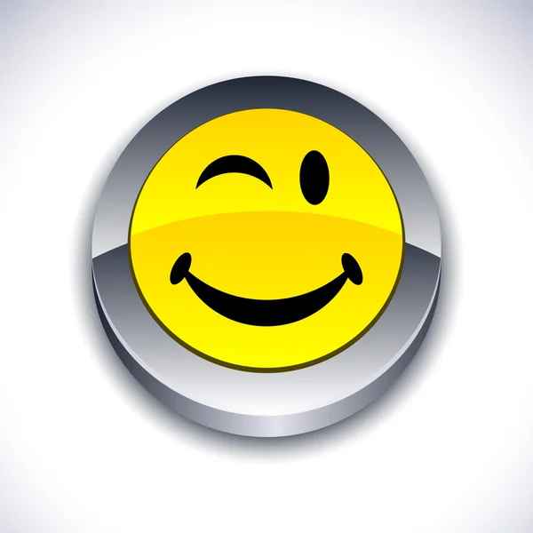 Кнопка Smiley 3d . — стоковый вектор