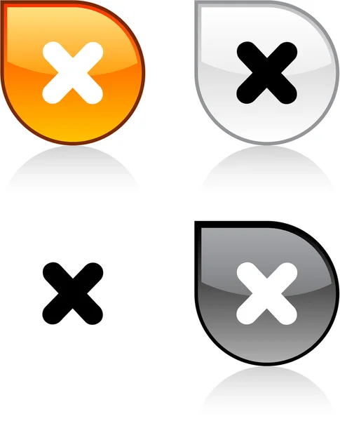 Cross button. — Stock Vector