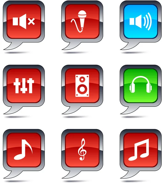 Audio balloon icons. — Stockvector