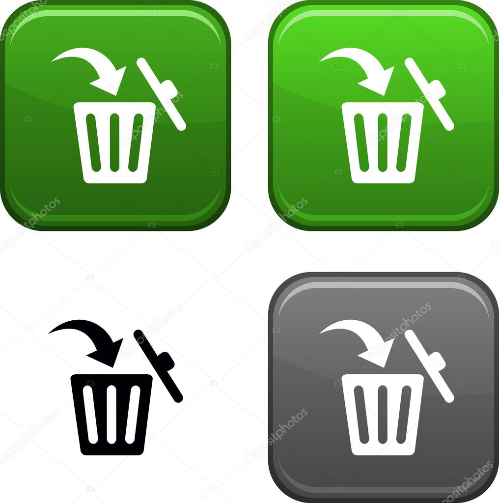 delete button green icon