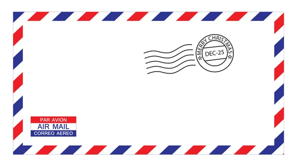 クリスマスの郵便封筒 — ストックベクタ