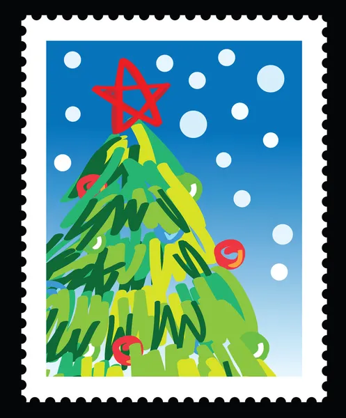 Christmas stamp — Stock Vector