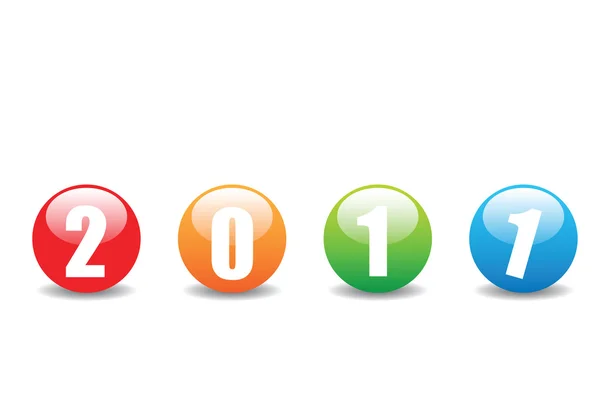 不同颜色的新的一年的按钮 — 图库矢量图片