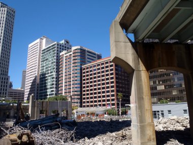 Destroyed Highway in Downtown San Francisco clipart