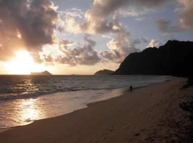 Sunrise on Waimanalo Beach clipart