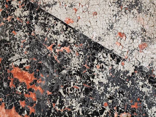 Yakın Çekim Çürüyen Siyah Beyaz Boya Splatters Kırmızı Ile Çapraz — Stok fotoğraf