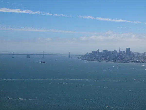San Francisco Und Bay Bridge Von Der Engelinsel Aus Gesehen — Stockfoto