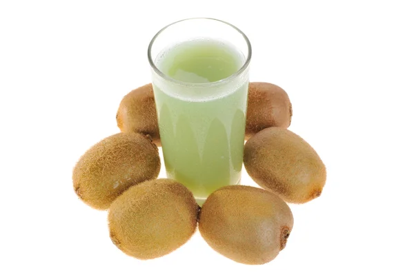 Kiwifrukter och ett glas juice — Stockfoto