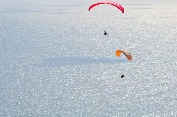 Paragliding over sea — Stock Photo, Image