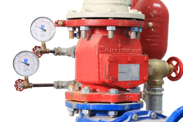 Fire Sprinkler Control System Isolated White — Stock Photo, Image