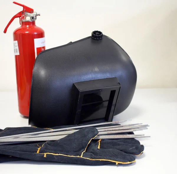 Welding Equipment Fire Extinguisher — Stock Photo, Image