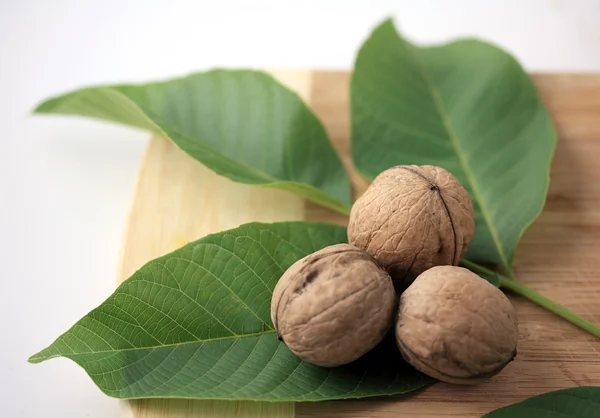 Walnuts Walnut Nuts Leaves — Stock Photo, Image