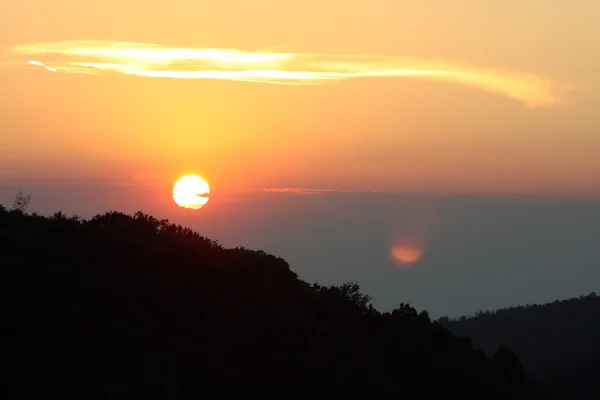 stock image Mountains sunset