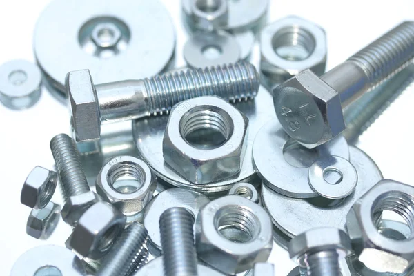 Nuts, bolts and washers — Stock Photo, Image