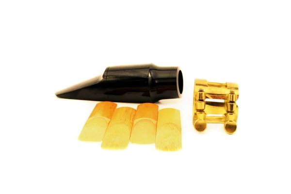 Saxophone Mouthpiece With Reeds. Stock Image