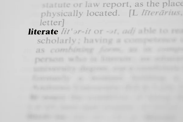 Literate Dictionary Entry Stock Photo