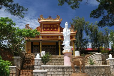 Chapel in Vietnam with statue clipart