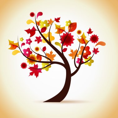 Autumn tree illustration clipart