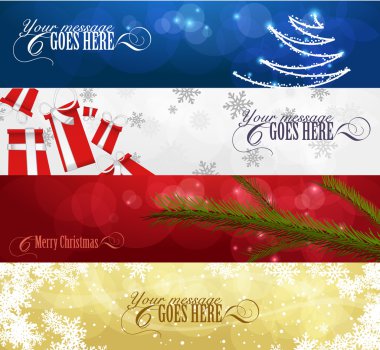 Set of winter christmas banners vol. 01 clipart